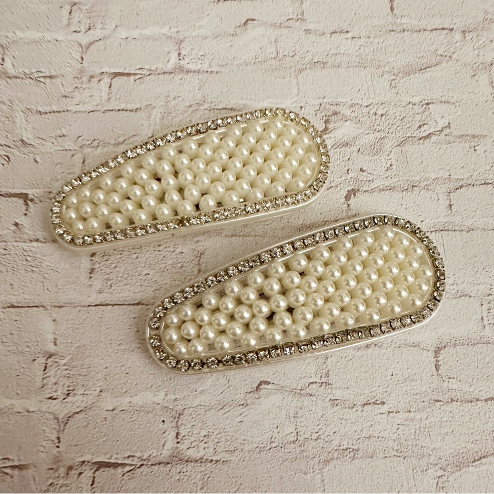 Rhinestone & Faux Pearl Hair Clips